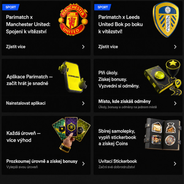 Uvítací bonus při registraci na webu